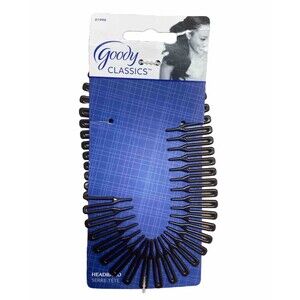 Goody Flexible Comb Headband Vintage Brown Plastic Stretch Hair Accessory